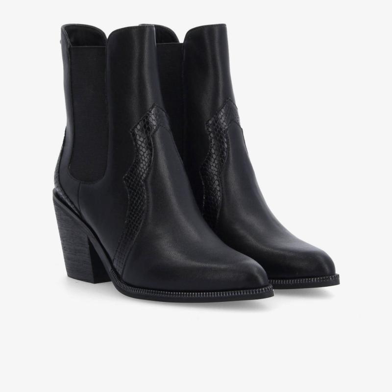 LEONIE CHELSEA W - NAPPA/P.SNAKE - BLACK
